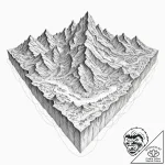 Tattoo sketch, topographic terrain, luminous… – tattoo sketch (№1752391509_0, 13.07.2025 07:25) — tattoovalue.net