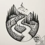 Tattoo sketch, zigzag path to the unknown, a… – tattoo sketch (№1752392960_0, 13.07.2025 07:49) — tattoovalue.net