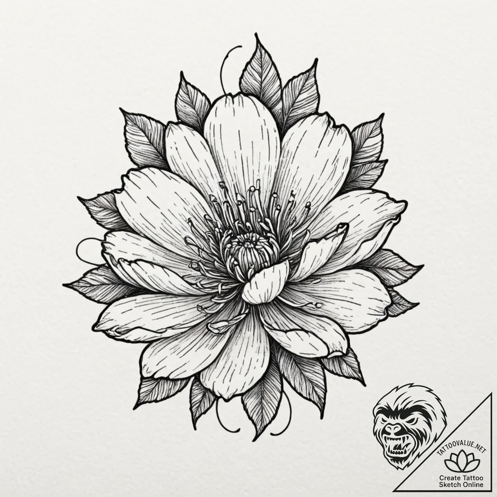 Tattoo sketch, bullet piercing a delicate flo... - tattoo sketch (№1752393047_0, 13.07.2025 07:50) — tattoovalue.net