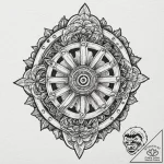 Tattoo sketch, glimmering gear flower, a deli… – tattoo sketch (№1752393134_0, 13.07.2025 07:52) — tattoovalue.net