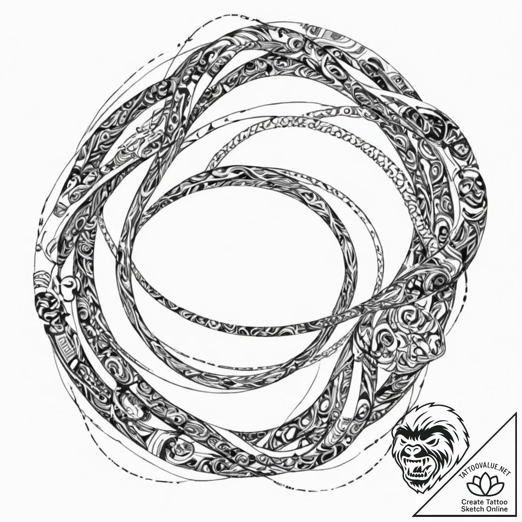 Tattoo sketch, eternal loop of progress, an i... - tattoo sketch (№1752393220_0, 13.07.2025 07:53) — tattoovalue.net