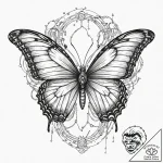 Tattoo sketch, butterfly emerging from a chry… – tattoo sketch (№1752393737_0, 13.07.2025 08:02) — tattoovalue.net