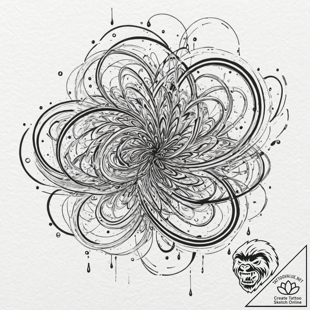 Tattoo sketch, liquid logic flow, a dynamic,... - tattoo sketch (№1752393995_0, 13.07.2025 08:06) — tattoovalue.net