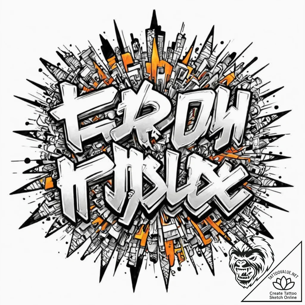 Tattoo sketch, urban graffiti, digital pulse,... - tattoo sketch (№1752394167_0, 13.07.2025 08:09) — tattoovalue.net