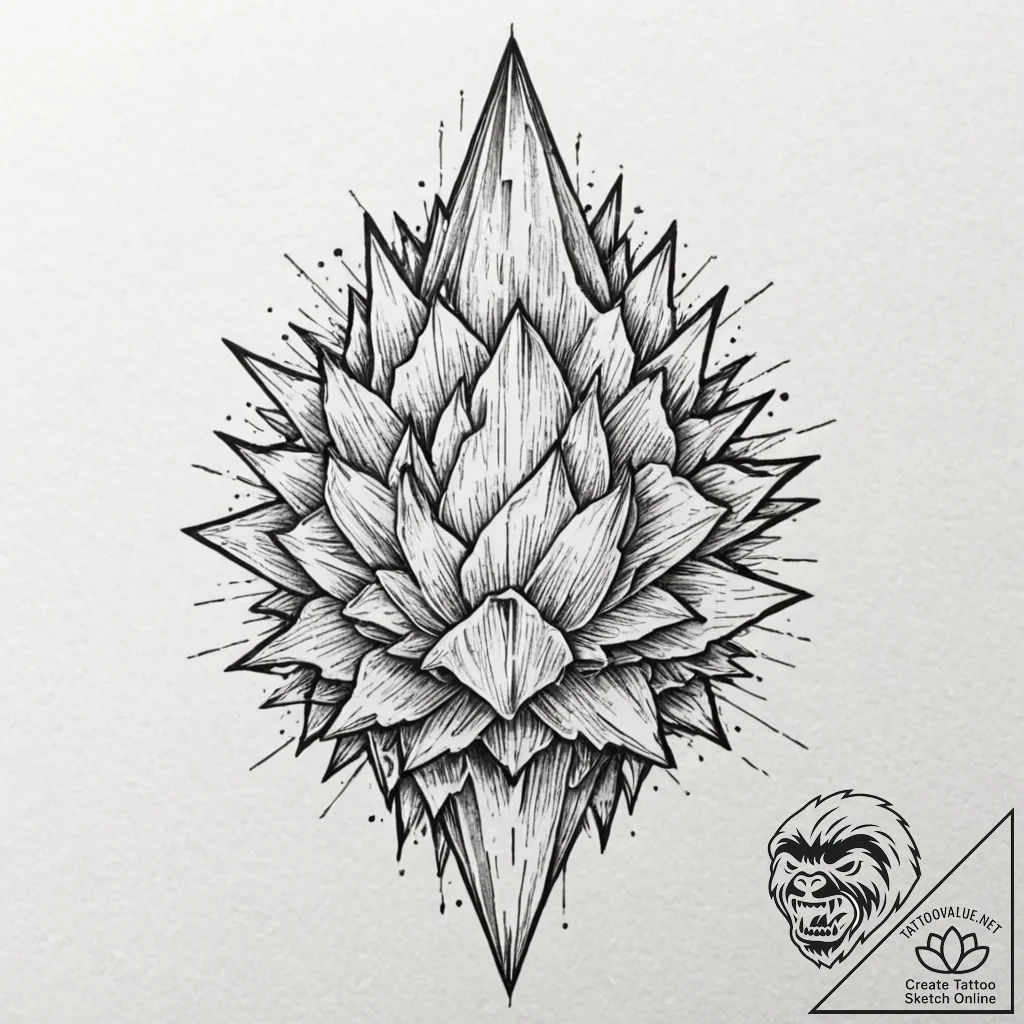 Tattoo sketch, power crystal, energy conduit,... - tattoo sketch (№1752396066_0, 13.07.2025 08:41) — tattoovalue.net