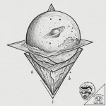 Tattoo sketch, captive comet: a small, brilli… – tattoo sketch (№1752396495_0, 13.07.2025 08:48) — tattoovalue.net