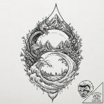 Tattoo sketch, city in a tear drop: a detaile… – tattoo sketch (№1752397008_0, 13.07.2025 08:56) — tattoovalue.net