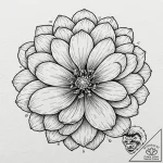 Tattoo sketch, zero-point flower bloom, a del… – tattoo sketch (№1752397352_0, 13.07.2025 09:02) — tattoovalue.net