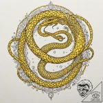 Tattoo sketch, yellow serpent, code scales, a… – tattoo sketch (№1752397700_0, 13.07.2025 09:08) — tattoovalue.net
