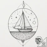 Tattoo sketch, journey by starlight, a small,… – tattoo sketch (№1752397787_0, 13.07.2025 09:09) — tattoovalue.net