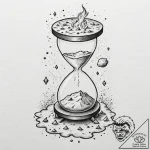 Tattoo sketch, burning hourglass, with sand m… – tattoo sketch (№1752398563_0, 13.07.2025 09:22) — tattoovalue.net