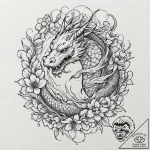 Tattoo sketch, neural network flower, a beaut… – tattoo sketch (№1752399250_0, 13.07.2025 09:34) — tattoovalue.net