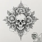 Tattoo sketch, neural network flower, a beaut… – tattoo sketch (№1752399506_0, 13.07.2025 09:38) — tattoovalue.net