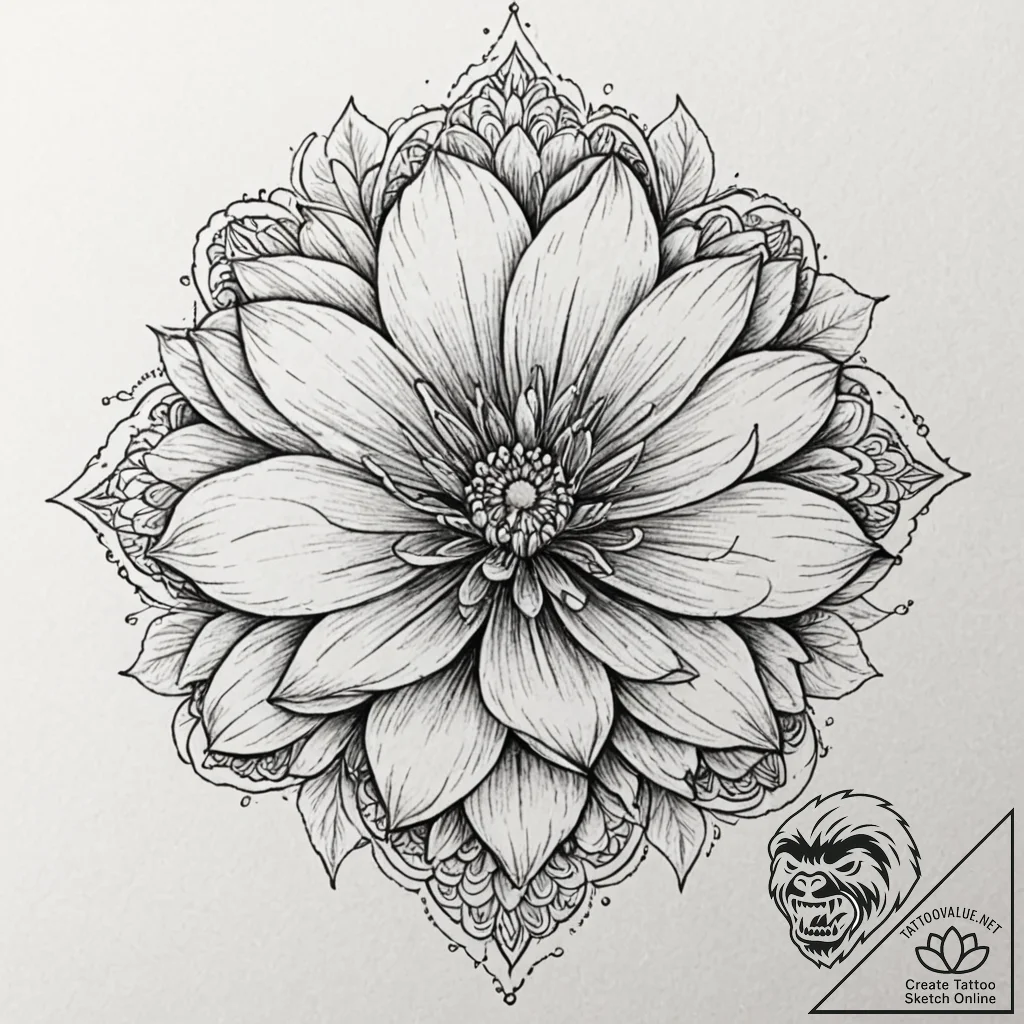 Tattoo sketch, prismatic petals of perception... - tattoo sketch (№1752399590_0, 13.07.2025 09:39) — tattoovalue.net