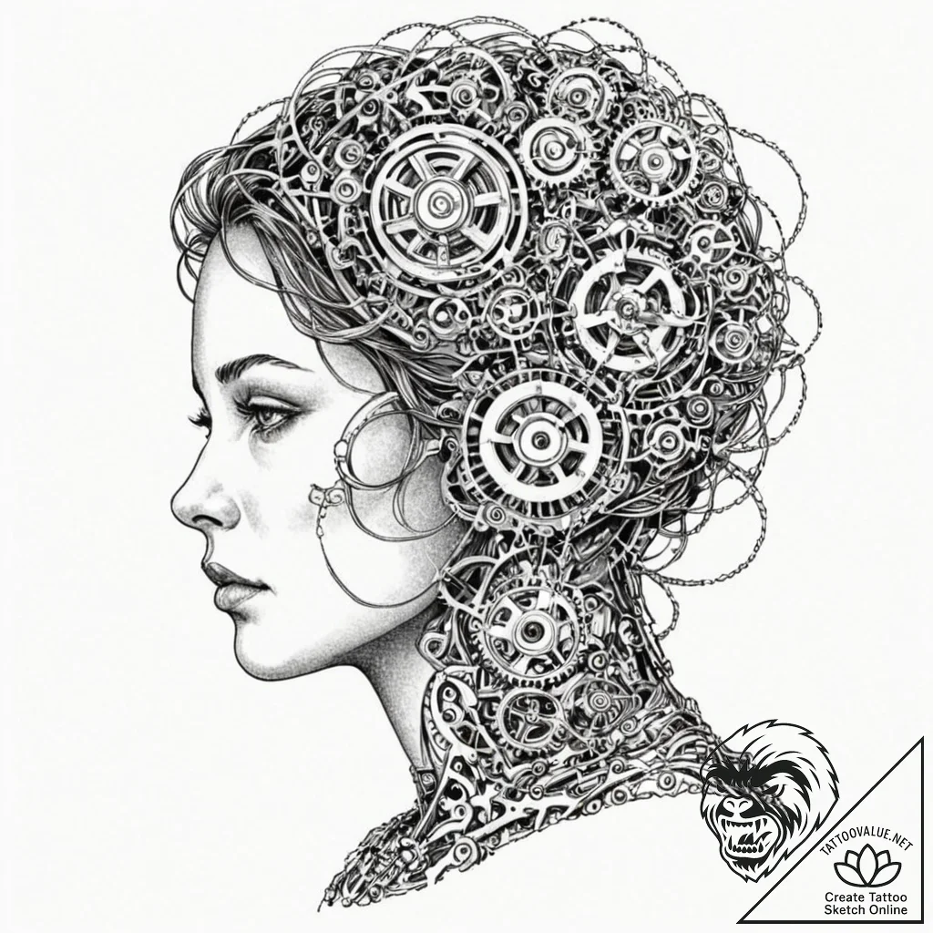 Tattoo sketch, ghost in the machine, a subtle... - tattoo sketch (№1752400106_0, 13.07.2025 09:48) — tattoovalue.net