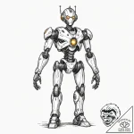 Tattoo sketch, virtuous vanguard robot, a sle… – tattoo sketch (№1752400535_0, 13.07.2025 09:55) — tattoovalue.net
