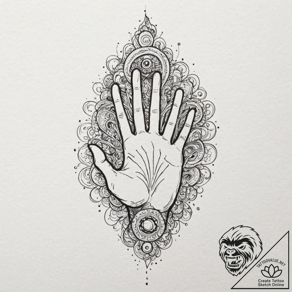 Tattoo sketch, empathic energy field, a styli... - tattoo sketch (№1752400969_0, 13.07.2025 10:02) — tattoovalue.net
