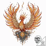 Tattoo sketch, phoenix of pixelated rebirth,… – tattoo sketch (№1752401491_0, 13.07.2025 10:11) — tattoovalue.net