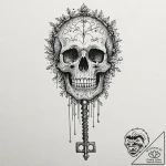 Tattoo sketch, forgotten firmware key, an orn… – tattoo sketch (№1752401926_0, 13.07.2025 10:18) — tattoovalue.net