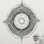 Tattoo sketch, radiant orb of protection, a s… – tattoo sketch (№1752402012_0, 13.07.2025 10:20) — tattoovalue.net