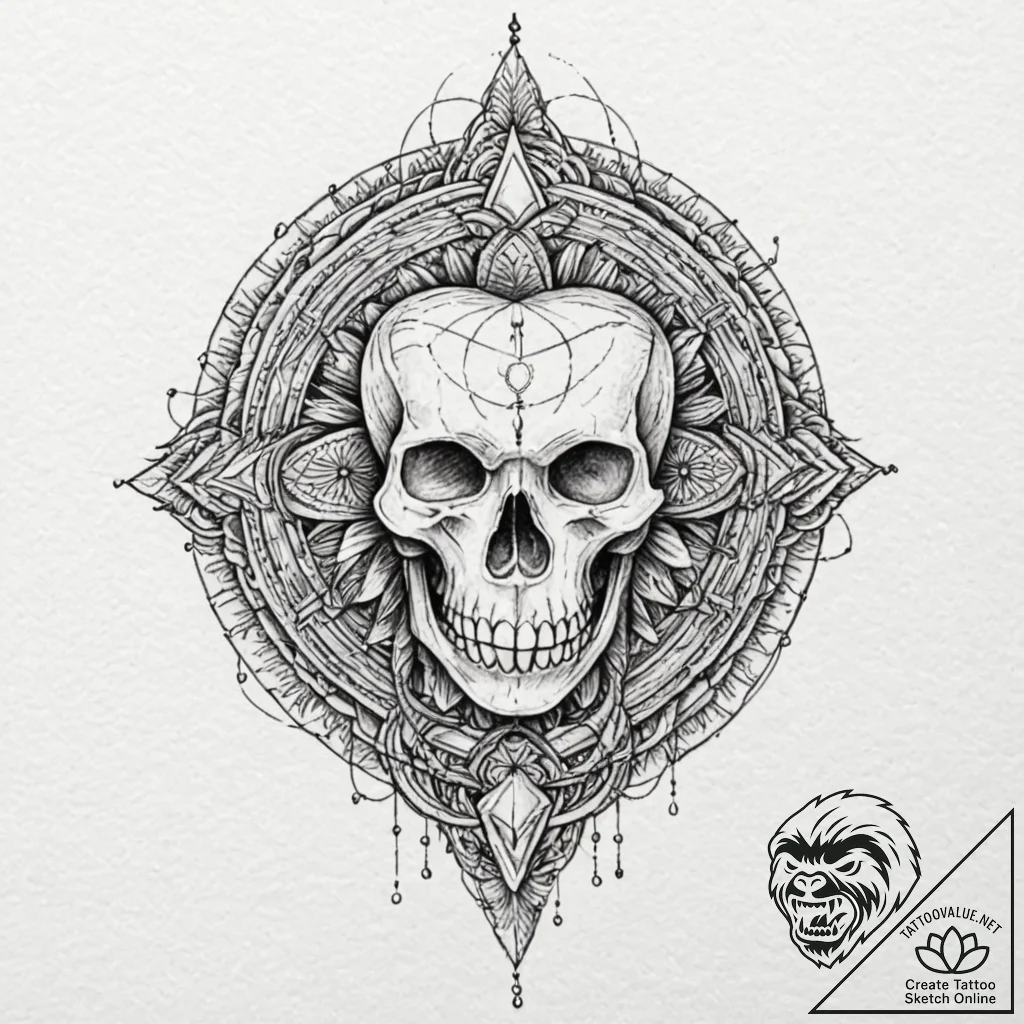 Tattoo sketch, embedded wisdom tooth, a detai... - tattoo sketch (№1752402267_0, 13.07.2025 10:24) — tattoovalue.net