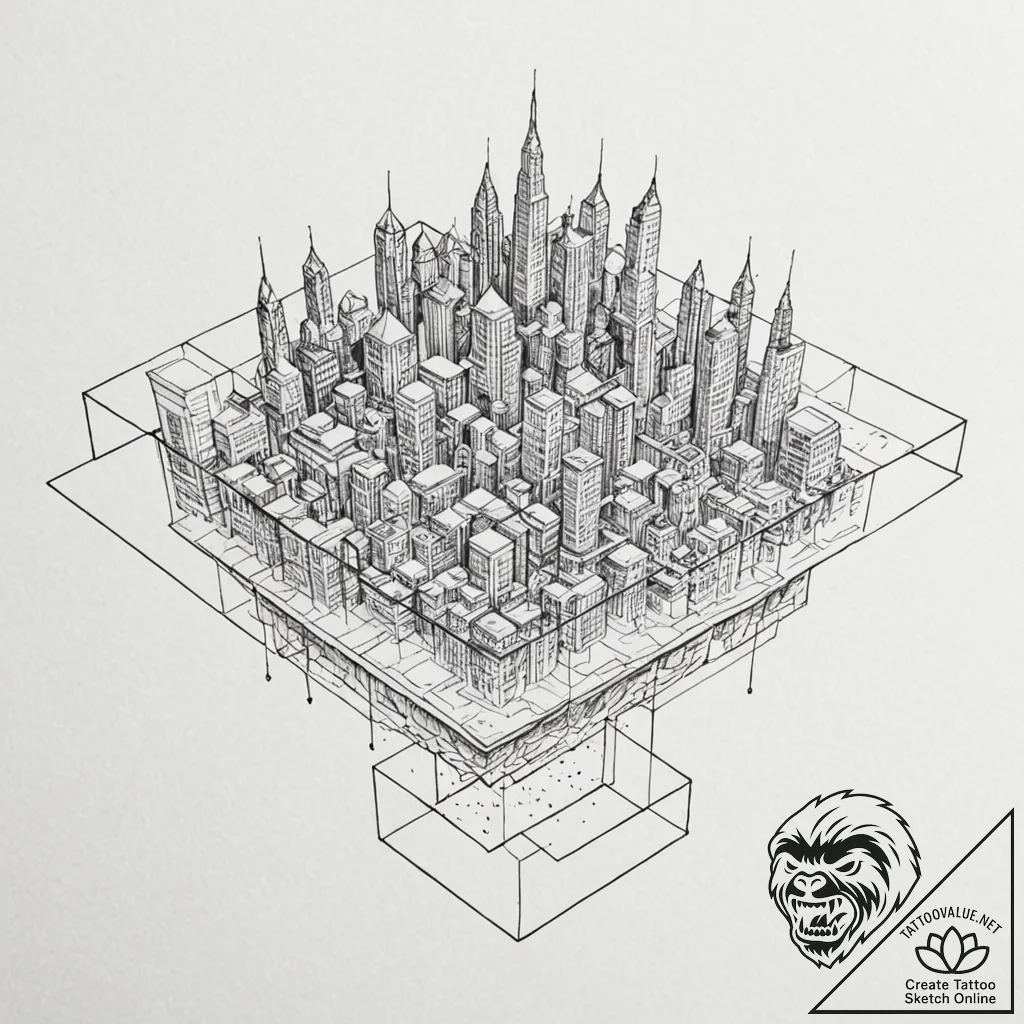 Tattoo sketch, blockchain ledger visualized a... - tattoo sketch (№1752402353_0, 13.07.2025 10:25) — tattoovalue.net