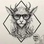 Tattoo sketch, augmented reality glasses refl… – tattoo sketch (№1752402437_0, 13.07.2025 10:27) — tattoovalue.net