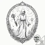 Tattoo sketch, gatekeeper of dreams, a myster… – tattoo sketch (№1752402522_0, 13.07.2025 10:28) — tattoovalue.net