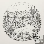 Tattoo sketch, xeriscaped garden, data blooms… – tattoo sketch (№1752403211_0, 13.07.2025 10:40) — tattoovalue.net