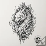Tattoo sketch, dematerializing dagger, an orn… – tattoo sketch (№1752403895_0, 13.07.2025 10:51) — tattoovalue.net