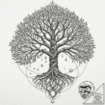 Tattoo sketch, yggdrasil’s yield of data, a m… – tattoo sketch (№1752403980_0, 13.07.2025 10:53) — tattoovalue.net
