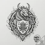 Tattoo sketch, keyboard warrior’s crest, a sh… – tattoo sketch (№1752405121_0, 13.07.2025 11:12) — tattoovalue.net