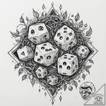 Tattoo sketch, dice of destiny, a pair of tra… – tattoo sketch (№1752405692_0, 13.07.2025 11:21) — tattoovalue.net