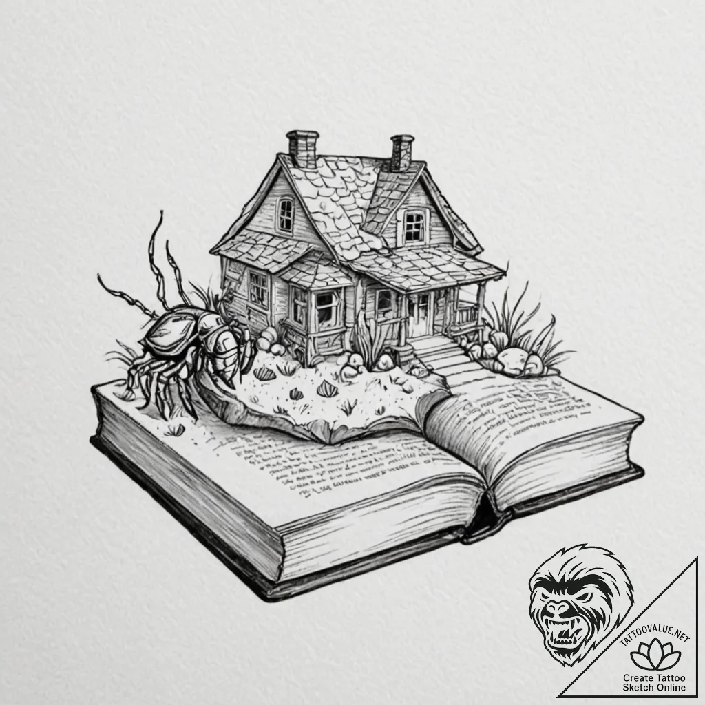 Tattoo sketch, hermit crab with a house of kn... - tattoo sketch (№1752406019_0, 13.07.2025 11:26) — tattoovalue.net