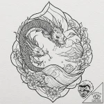 Tattoo sketch, quilted memory landscape, a ro… – tattoo sketch (№1752406660_0, 13.07.2025 11:37) — tattoovalue.net