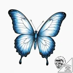 Tattoo sketch, morphing morpho butterfly, a v… – tattoo sketch (№1752406830_0, 13.07.2025 11:40) — tattoovalue.net