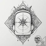 Tattoo sketch, backpack filled with adventuro… – tattoo sketch (№1752407002_0, 13.07.2025 11:43) — tattoovalue.net