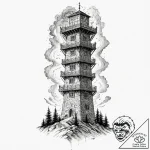 Tattoo sketch, uplink tower to the subconscio… – tattoo sketch (№1752407510_0, 13.07.2025 11:51) — tattoovalue.net