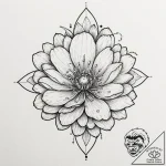Tattoo sketch, xenochronistic bloom, a flower… – tattoo sketch (№1752407767_0, 13.07.2025 11:56) — tattoovalue.net