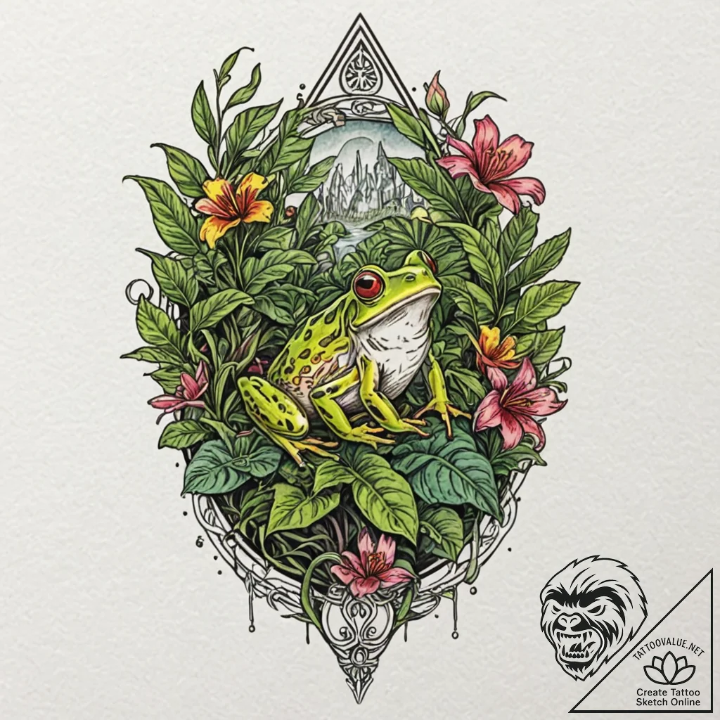 Tattoo sketch, biological hazard symbol overg... - tattoo sketch (№1752408283_0, 13.07.2025 12:04) — tattoovalue.net
