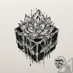 Tattoo sketch, ice-bound data crystal, a larg… – tattoo sketch (№1752408454_0, 13.07.2025 12:07) — tattoovalue.net