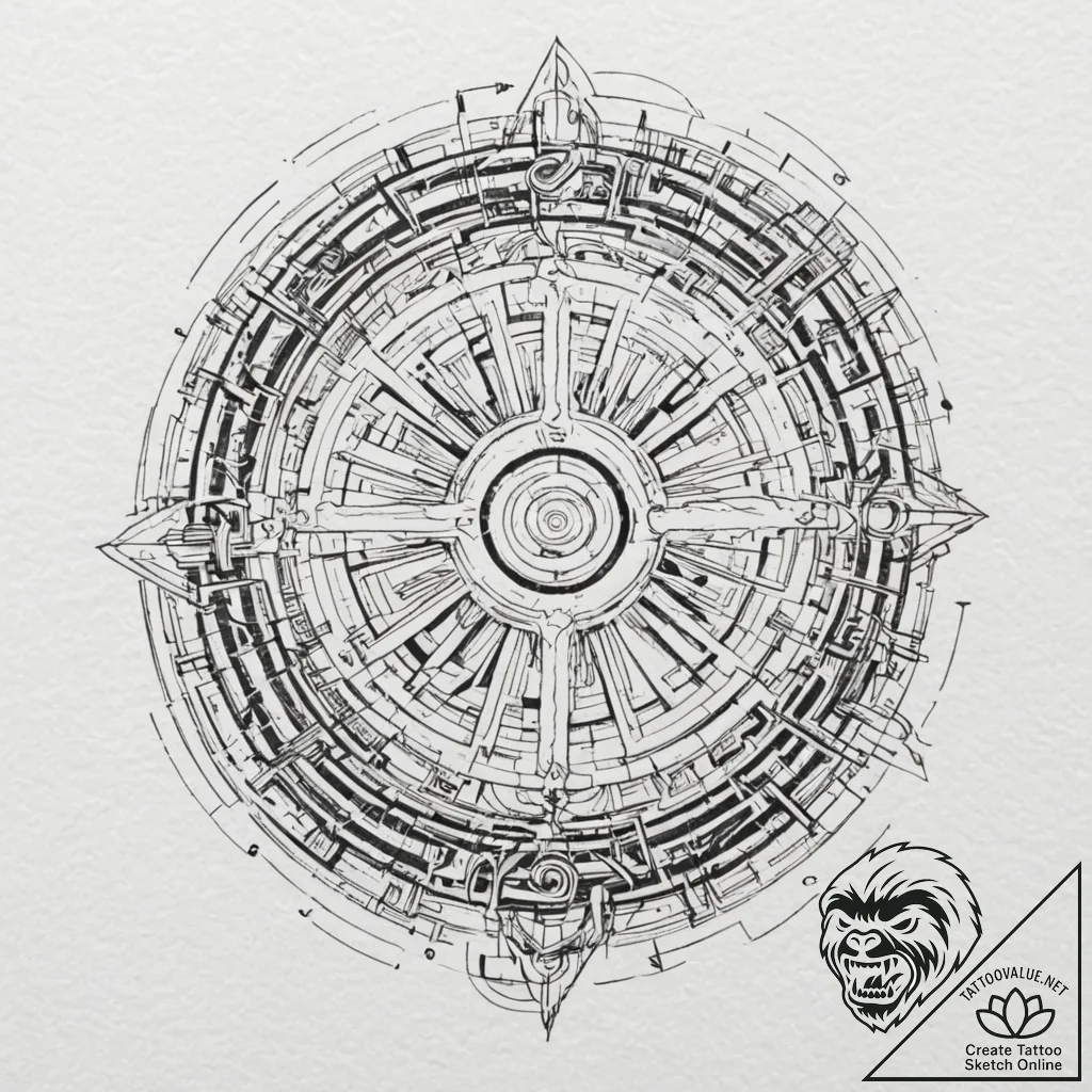 Tattoo sketch, gateway to the grid, a mysteri... - tattoo sketch (№1752408541_0, 13.07.2025 12:09) — tattoovalue.net