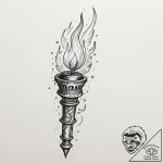 Tattoo sketch, torch of truth, luminous flame… – tattoo sketch (№1752408711_0, 13.07.2025 12:11) — tattoovalue.net