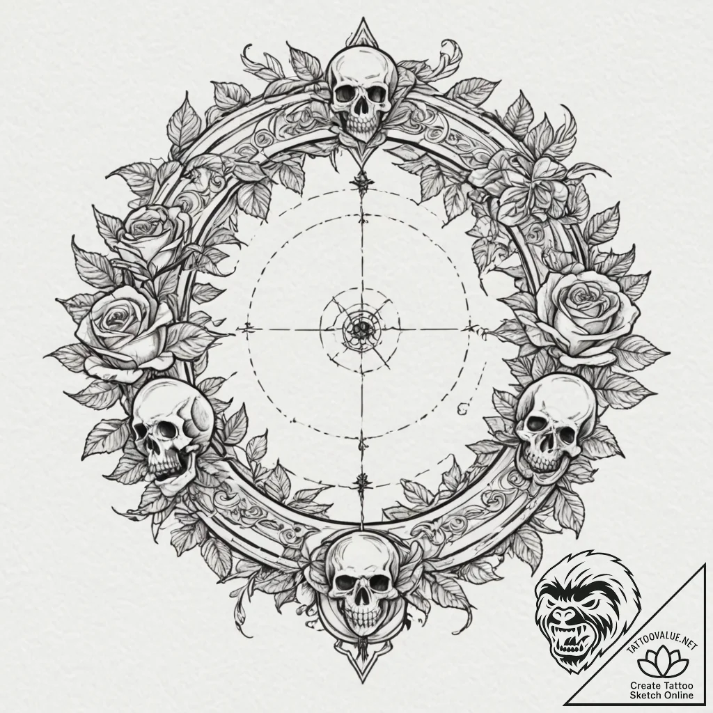 Tattoo sketch, terra incognita gateway, a sty... - tattoo sketch (№1752409136_0, 13.07.2025 12:18) — tattoovalue.net