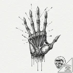 Tattoo sketch, zombie hand, data grasp, a dec… – tattoo sketch (№1752409392_0, 13.07.2025 12:23) — tattoovalue.net