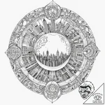 Tattoo sketch, juxtaposed realities globe, a… – tattoo sketch (№1752409646_0, 13.07.2025 12:27) — tattoovalue.net