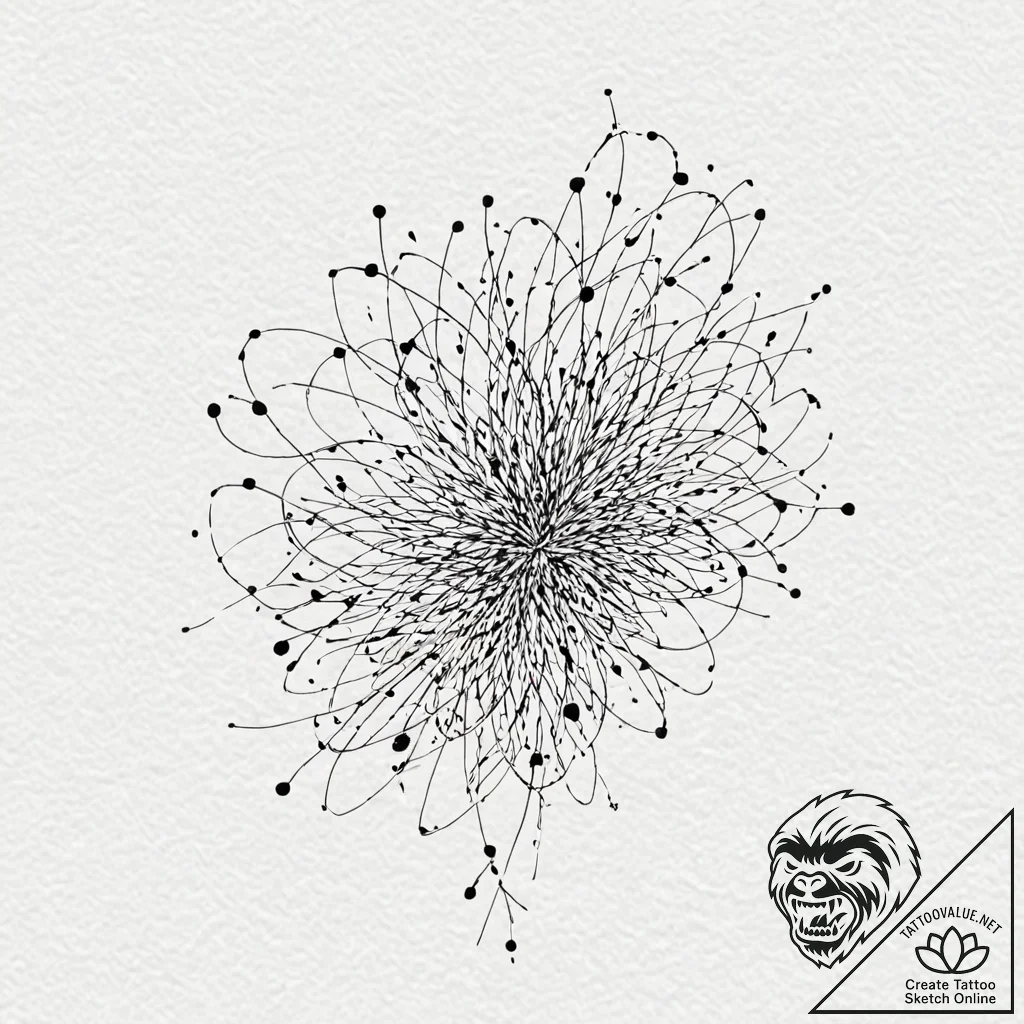 Tattoo sketch, zephyr of inspiration, flowing... - tattoo sketch (№1752410239_0, 13.07.2025 12:37) — tattoovalue.net