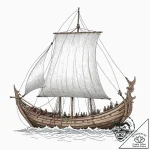 Tattoo sketch, viking ship, data sails, a tra… – tattoo sketch (№1752410325_0, 13.07.2025 12:38) — tattoovalue.net