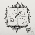 Tattoo sketch, maverick mapmaker’s quill, an… – tattoo sketch (№1752410408_0, 13.07.2025 12:40) — tattoovalue.net