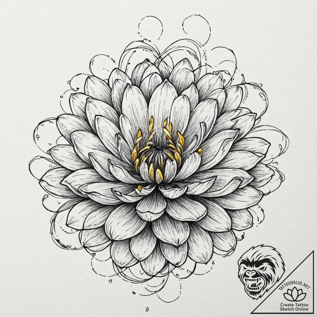 Tattoo sketch, vibrating vocal chord flower,... - tattoo sketch (№1752410826_0, 13.07.2025 12:47) — tattoovalue.net
